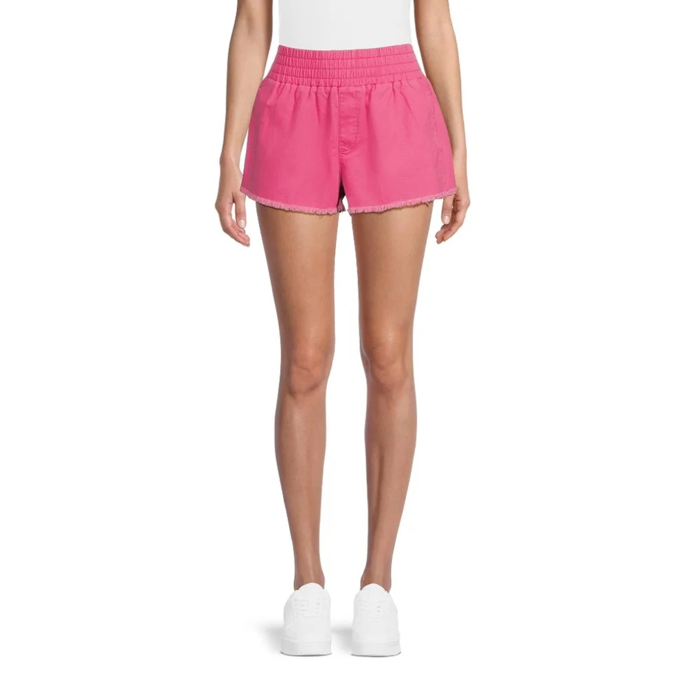 Juniors Size XXL (19) Smocked Waist Shorts Pink Elastic waist band NWT